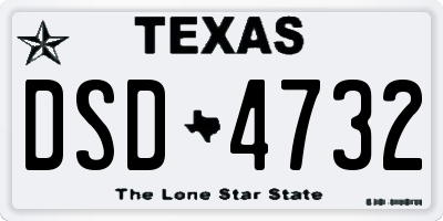 TX license plate DSD4732