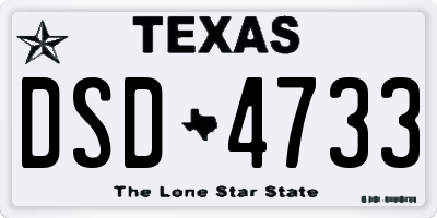 TX license plate DSD4733
