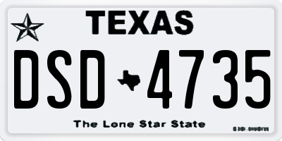 TX license plate DSD4735