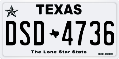 TX license plate DSD4736