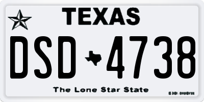 TX license plate DSD4738