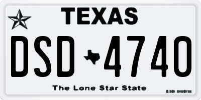 TX license plate DSD4740