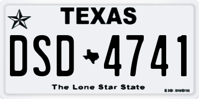 TX license plate DSD4741