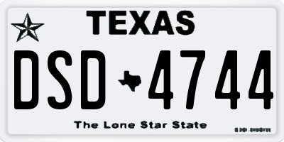 TX license plate DSD4744