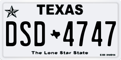 TX license plate DSD4747