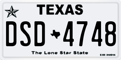 TX license plate DSD4748