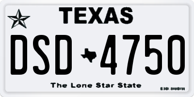 TX license plate DSD4750