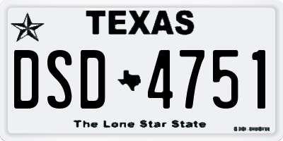 TX license plate DSD4751