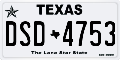 TX license plate DSD4753