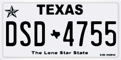 TX license plate DSD4755