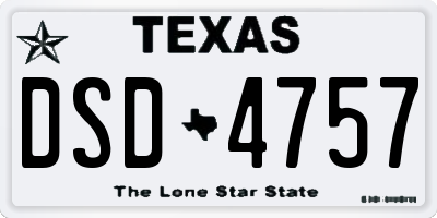 TX license plate DSD4757