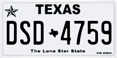 TX license plate DSD4759