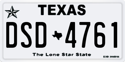 TX license plate DSD4761