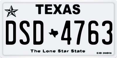 TX license plate DSD4763