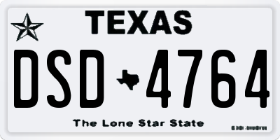 TX license plate DSD4764