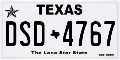 TX license plate DSD4767