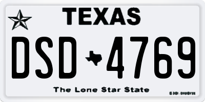 TX license plate DSD4769