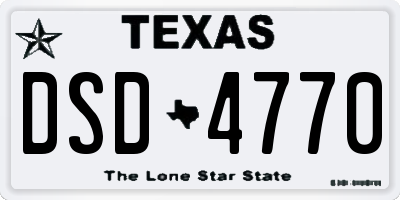 TX license plate DSD4770