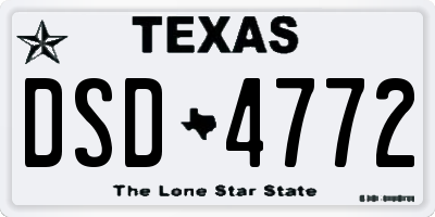 TX license plate DSD4772