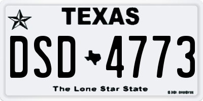 TX license plate DSD4773