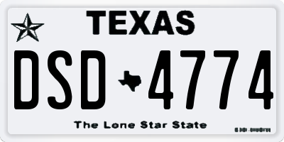 TX license plate DSD4774
