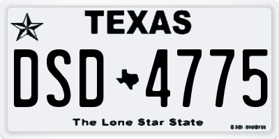 TX license plate DSD4775