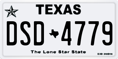 TX license plate DSD4779