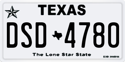 TX license plate DSD4780
