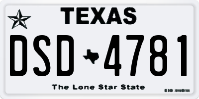 TX license plate DSD4781