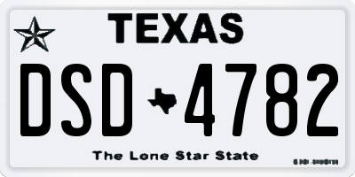 TX license plate DSD4782