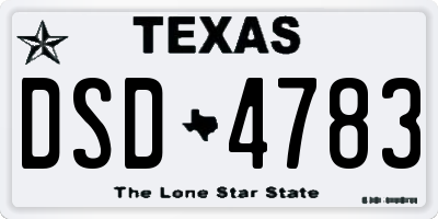 TX license plate DSD4783