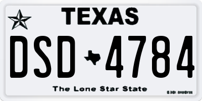 TX license plate DSD4784