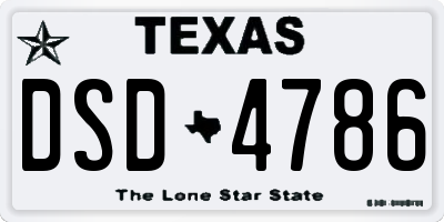 TX license plate DSD4786