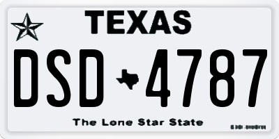 TX license plate DSD4787