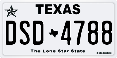 TX license plate DSD4788