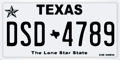 TX license plate DSD4789