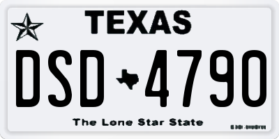 TX license plate DSD4790