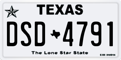 TX license plate DSD4791