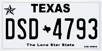 TX license plate DSD4793