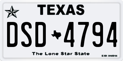 TX license plate DSD4794