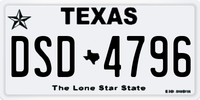 TX license plate DSD4796