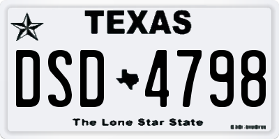 TX license plate DSD4798