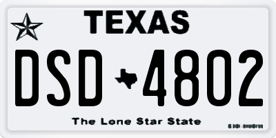 TX license plate DSD4802