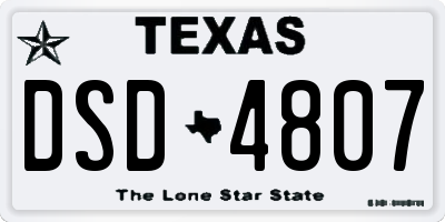 TX license plate DSD4807