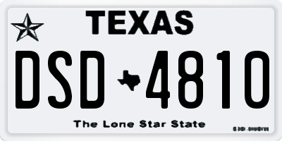 TX license plate DSD4810