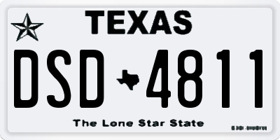 TX license plate DSD4811