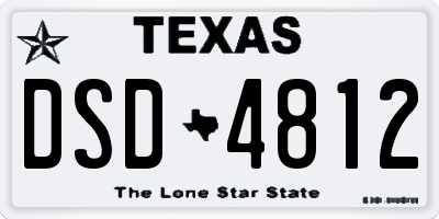 TX license plate DSD4812