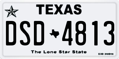 TX license plate DSD4813