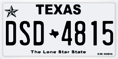 TX license plate DSD4815