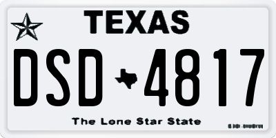 TX license plate DSD4817